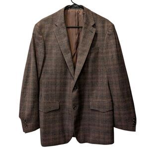 Pinto Ranch Fine Western Wear x Loro Piana Men's 42L Brown Wool Check Blazer